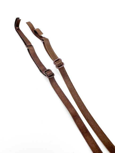 Brown Adjustable Bra Straps Lingerie Straps Elastic Trim 1 Pair